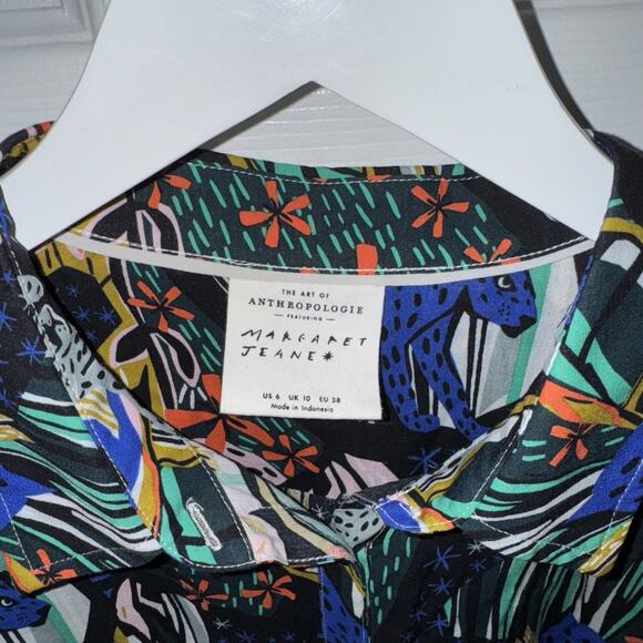 Anthropologie Art To Wear Margaret Jeane Blouse Button Size US 6 Long Sleeve - Picture 4 of 5
